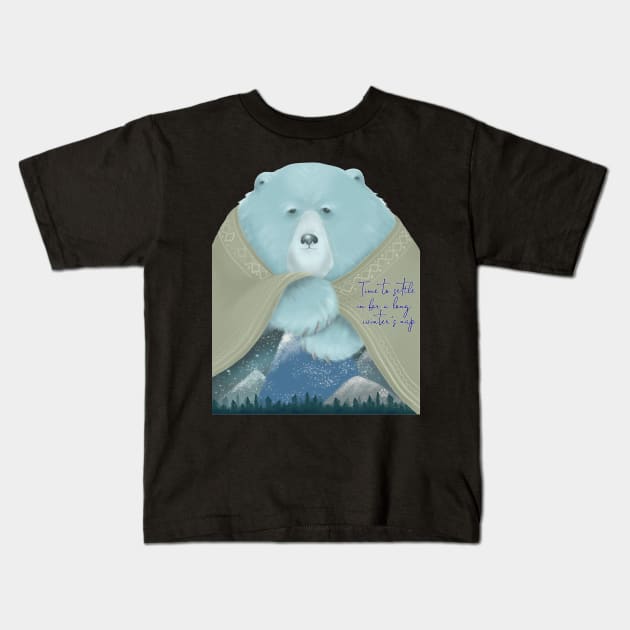 Time to settle in for a long winter's nap Kids T-Shirt by Mama_Baloos_Place